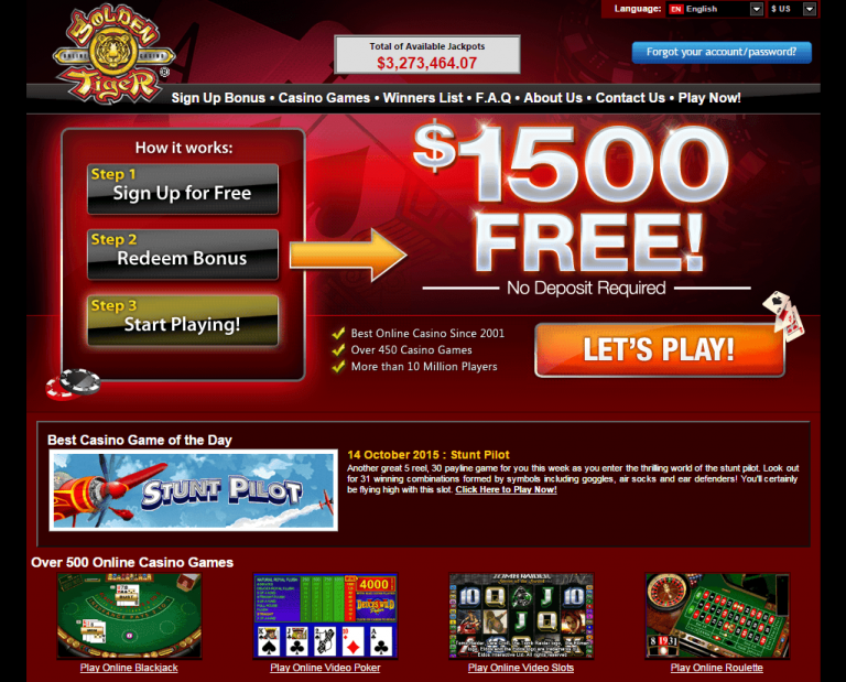 Golden Tiger Local casino Canada 1500 Invited Bonus