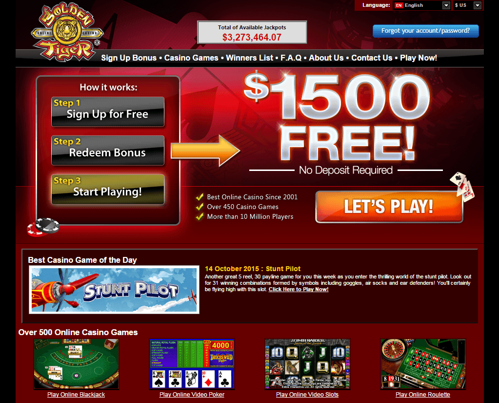 Golden tiger slots online casino game